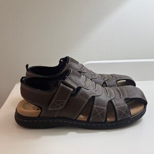 Docker’s Men's Brown Leather Memory Foam Sandals
